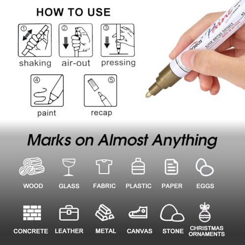 Overseas Black Paint Pens Permanent Markers, 2 Oil Based Paint Makrers - color: Black