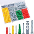 JEGONFRI 208PCS Drywall Anchors & Screws Kit, 4 Sizes, Wall Anchors