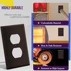 ENERLITES 10 Pack Mid-Size Duplex Outlet Covers Wall Plate, Brown - color: Brown, size: Mid-Size