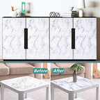 Arthome White Marble Contact Paper - Peel and Stick Wallpaper - Self-Adhesive & Removable Wall Paper for Furniture Desk, Kitchen Countertop, Cabinet, Shelf Liner, Wallcovering, (35.4"x120") - color: White Marble, size: 35.4" x 120"