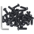 35 Pieces M6 x 20mm Button Head Socket Cap Screws, Thread Pitch 1.0mm, Sutemribor M6 Black Screws, 10.9 Grade Alloy Steel, Black Oxide Finish, Fully Threaded - size: M6 x 20mm, style: Button Head