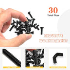 30 Pack Black 1/4"-20 x1 Screw Bolts and Wing Nut Kit 15pcs Machine Screws with Round Head Phillips 15pcs Butterfly Hand Twist Tighten Nut Zinc Plated Hardware Fitting Fastenings Assortment Kit - size: Black 30 Pack 1/4"-20 x1"