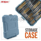 Hi-Spec Drill Bit Set Multi SAE - 11 Sizes 1/16in to 3/8in - HSS Titanium - size: 130pc
