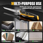 KATA Folding Drywall Jab Saw, Sheetrock Knife with Soft Grip Handle - color: Silvery