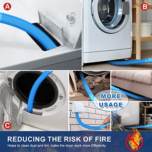 Sealegend 2 PCS Dryer Vent Cleaner Kit, Dryer Lint Vacuum Attachment&Brush - color: Blue
