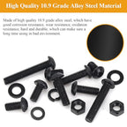 35 Pieces M6 x 20mm Button Head Socket Cap Screws, Thread Pitch 1.0mm, Sutemribor M6 Black Screws, 10.9 Grade Alloy Steel, Black Oxide Finish, Fully Threaded - size: M6 x 20mm, style: Button Head