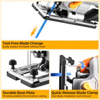 DEKO Electric 800W Jigsaw Tool Power Jig Saws for Woodworking, Wood Cutter Hand Tool with 6 Variable Speed,LED Light