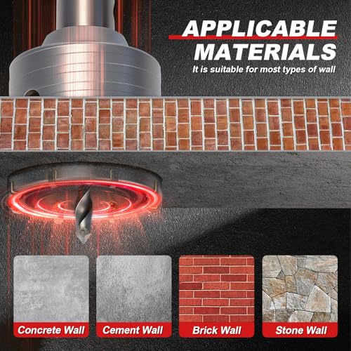 Professional 4-3/4" (120mm) Concrete Hole Saw 220mm SDS Plus & Dust Bag - size: 4-3/4" (120mm)