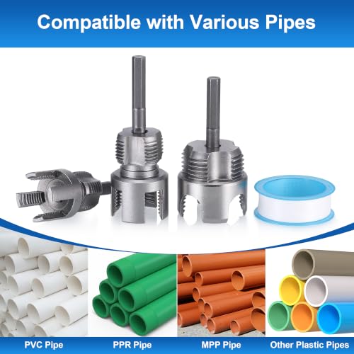 3 Pcs PVC Pipe Threader Kit – Integrated Internal & External Threading Tool