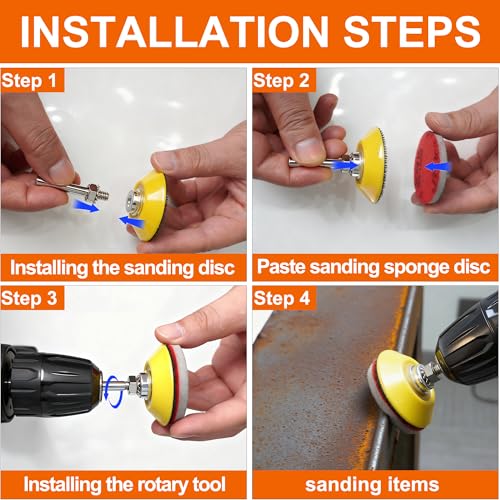 64 PCS 2 Inch Sanding Disc,Hook and Loop Sanding Pads 400 Grit - style: 400 Grit 64PCS