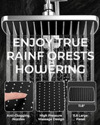 Shower Head with Handheld,High Pressure Chrome Slide Bar ShowerHead - color: C-Chrome, style: Rectangular 12"