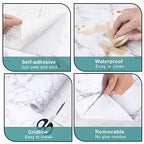 Arthome 23.6″ × 200″ Peel and Stick Marble Contact Paper,Self-Adhesive Waterproof Vinyl Flim for Furniture Sticker, Kitchens, Bedrooms and Bathrooms - color: White Marble, size: 23.6" x 200"