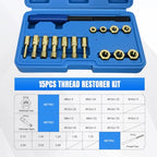 Nilight 15PCS Metric Thread Chaser Set with Case Universal M6 M8 M10 M12 - size: 15PCS Metric