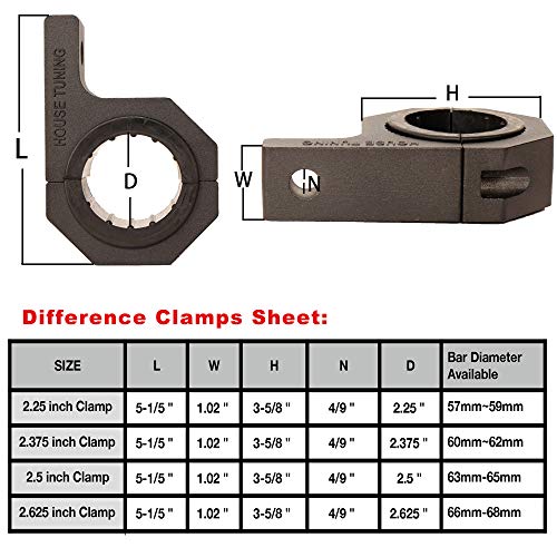 HOUSE TUNING Clamps 2.25 inch -Pack 2, 2 1/4 inch Roll Bar Bracket,Led Light Clamp Mounting Brackets,Tube Light Mount (2.25" Clamp - Pack 2) - size: 2.25"