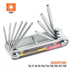 HORUSDY Tamper Proof Star Key Set (Folding) Security Torx Key Set Sizes Include T-6 to T-30 - style: Folding Star Key