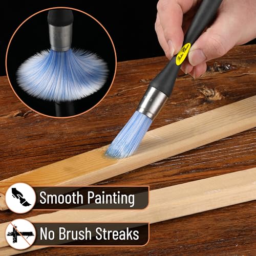 Bates- Trim Paint Brush, 0.75 Inch, 2 Pack, Ergonomic Non-Slip Handle, Synthetic Bristles, Trim Brushes for Painting, Yellow and Black - color: Yellow-black, size: 0.75 inch, 2 Pack
