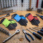 NEIKO 01104A Master Allen Wrench Set, 39 Pc Ball End Hex Key Set, Metric, Standard & Torx, SAE & MM Long Allen Keys 1.27mm to 10mm & 0.05” to 3/8 Inch and T5 to T50, Black Oxide Chrome Vanadium - size: Metric+SAE+Torx - 39pc