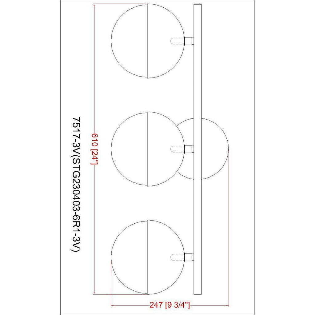 Open Box - Z-Lite 7517-3V-MGLD - Bathroom Fixtures Indoor Lighting