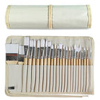 Paint Brushes Set of 24 Pieces with Canvas Brush Case