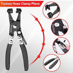 Toolwiz Hose Clamp Plier, Heavy Duty Hose Clamp Tool with Locking Device - size: 1 pcs Flat Band Plier