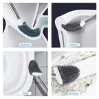 Sellemer Silicone Toilet Brush, Ventilation Slots Base Holder 1 Pack, White - color: White-1pcs