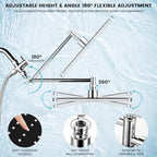 Shower Head with Handheld,High Pressure Chrome Rain Shower Head - color: A-Chrome, style: Rectangular 12"
