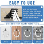 Cable Stackers 200 Pack, Multi-Cable Electrical Wire Clips with Steel Nails - color: Black
