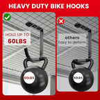 Bike Hooks for Garage Ceiling Mount Rack, Add on Storage Flat Hook, 6 Pack - color: Black-6Pack