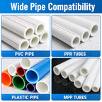 9pcs Integrated Internal & External PVC Pipe Threading Tool Kit 1/2" 3/4" 1" Broken Bolt Stripped Screw Extractor 40Cr Pipe Thread Cutting Tool with Case for PVC Pipes Plumbing Electric Drill DIY Gift