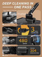 Electric Grill Brush, Cordless Automatic BBQ Grill Cleaner - color: Black