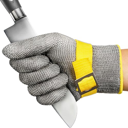 COOLJOB A9 Food Grade Cut Resistant Gloves for Kitchen Chef Butcher, S-XL - size: Small