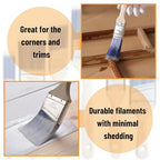 Bates- Angle Paint Brushes for Walls and Trim, 2-Inch, 4 pcs, Stubby & Long Treated Wood Handles, 2 Inch Paint Brushes - color: Wood Handle Angle, size: 4 Pack, 2" Stubby & Long