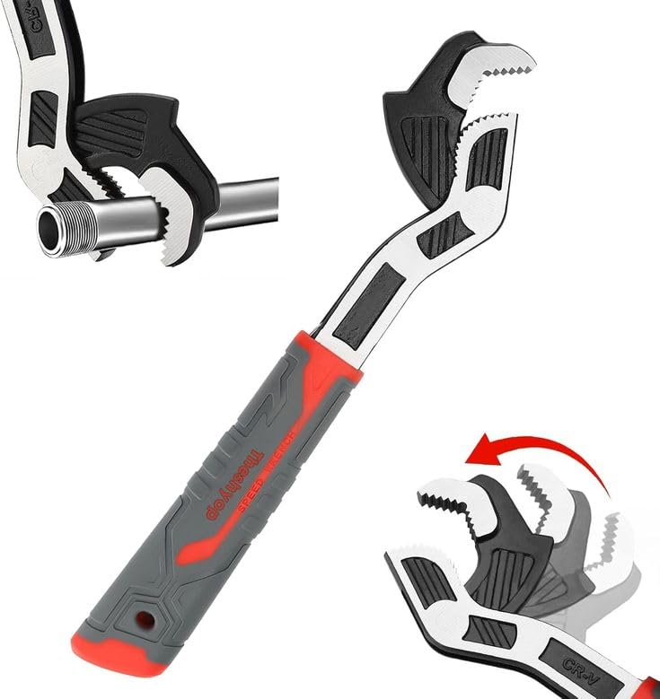 BUYOHLIC 6,8,10 & 12 Inches Self Adjusting Locking Wrench Multifunctional Universal Adjustable Pipe Wrench Plumbers Wrench (8'',10'' & 12'' Inches) - size: 8'',10'' & 12'' Inches