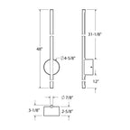Open Box - DALS Lighting RWS48-CC-BK - Wall Sconces Outdoor Lighting