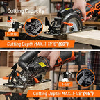 DOVAMAN Circular Saw, 5.8A 4-1/2" Circular Saw w/Laser & Auxiliary Handle - color: A-orange