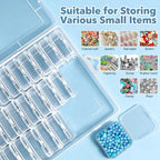 Bead Organizer Box, 72-Pcs Mini Clear Bead Storage with Lid, 2 Pack