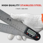 S&F STEAD & FAST Digital Angle Finder Tool with Case, 7 Inch / 200 mm - size: Digital Angle Ruler 7 Inch