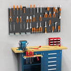 WALMANN Metal Pegboard Kit with Accessories, 24x48 in Garage Tool Pegboards - color: Black