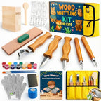 Wood Carving Whittling Kit for Kids: Round-Tip Knife Set with Storage Bag