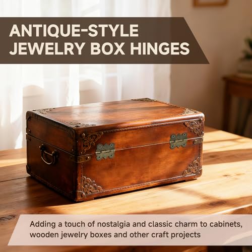 LEFTSTARER 60Pcs 1.2In Antique Cabinet Door Hinges with Screws, Bronze Butterfly Style, Small Hinges for Crafts Cabinet Wooden Jewelry Boxes (A.60 Butterfly Hinges) - color: A.60 Butterfly hinges