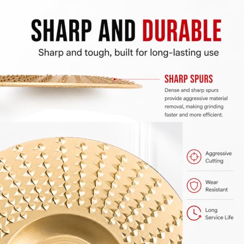 SHIRIA 3Pcs Angle Grinder Polishing Pad，Curved Wood Carving Disc Set, 4" (10cm) Dia, 15mm Arbor, Alloy Steel, Dome Grinding Wheel for Hollowing & Polishing on Angle Grinder. - color: Curved Disc -3pcs