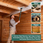 King Origin 2 PCS 2 Inch Paint Brushes with Pole, Quick Deck Brush - size: 2-Inch