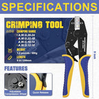 haisstronica 280PCS Ratchet Crimper Kit, Heat Shrink Terminals, Stripper