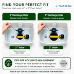 2 - Inch Flapper & Chain Eliminator Quick Connect Valve Conversion Kit & Overflow Water Conservator With Handle - Easy Install Without Tools - size: 2 - Inch, style: Standard Handle