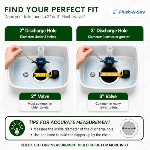 2 - Inch Flapper & Chain Eliminator Quick Connect Valve Conversion Kit & Overflow Water Conservator With Euro Button - Easy Install Without Tools - size: 2 - Inch, style: Euro Button