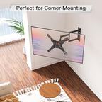ELIVED Long Arm TV Wall Mount for Most 26-65 Inch TVs, 37.4 Inch Long Extension TV Mount Swivel and Tilt, Max VESA 400x400mm, Full Motion Wall Mount tv Bracket Holds up to 77 lbs. (Pack of 2) - size: Indoor Arm: 37.4" (Pack of 2)