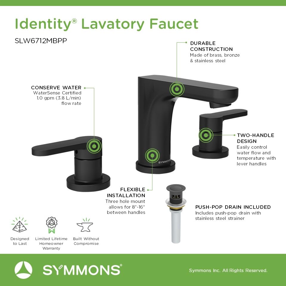 Open Box - Symmons SLW6712MBPP - Bathroom Sink Faucets Faucet