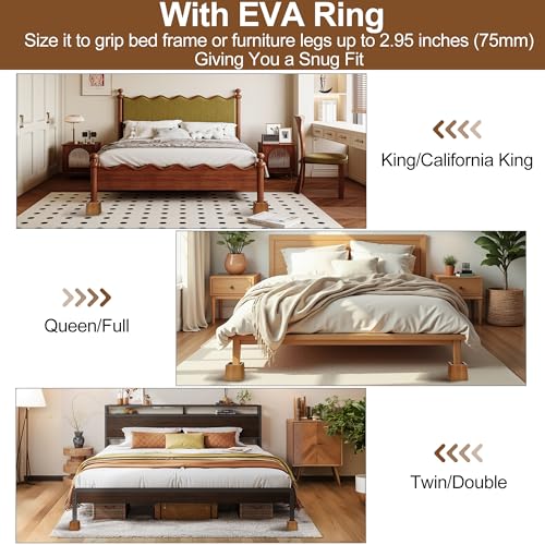 Wooden Bed Risers 3 Inch Heavy Duty, Support 2500 lbs, Brown - color: Retro Brown, size: 3"H(Inner 2"H)