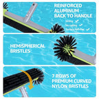 Sepetrel Deluxe Swimming Pool Cleaning Kit Including Professional Leaf Skimmer Net,Half-Depth Fine Mesh Net,17.5" Pool Brush Head & Hand Scrub Brush(NO Pole) - size: Deluxe Cleaning Kit