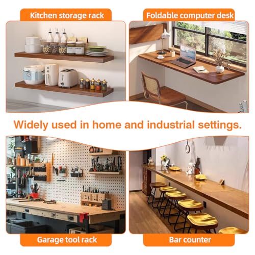 Hidden Shelf Brackets 12 in Heavy Duty Floating Shelf Bracket DIY Wall Mounted Shelves Support Hardware Invisble Metal L Brackets for Wall Shelves Max Load 220 LBS/Pair(12 in 2 PCs) - size: 12 Inch
